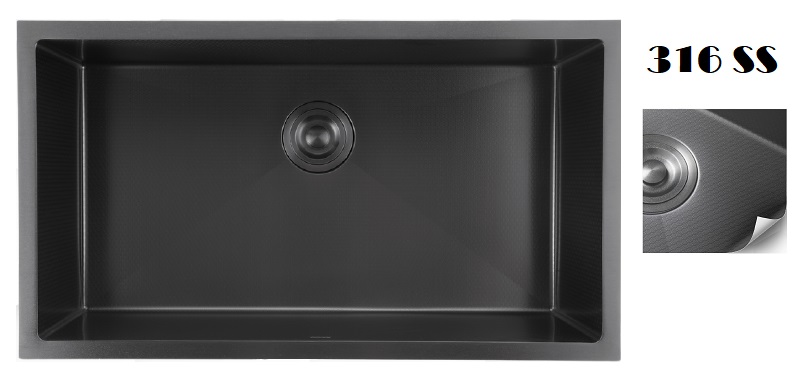 EACO 316 Stainless Steel Nano + Honey Comb Kitchen Sink - 316KS-80BK